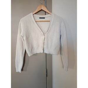 Brandy Melville Billie cropped knit cardigan beige/cream cottage core neutral